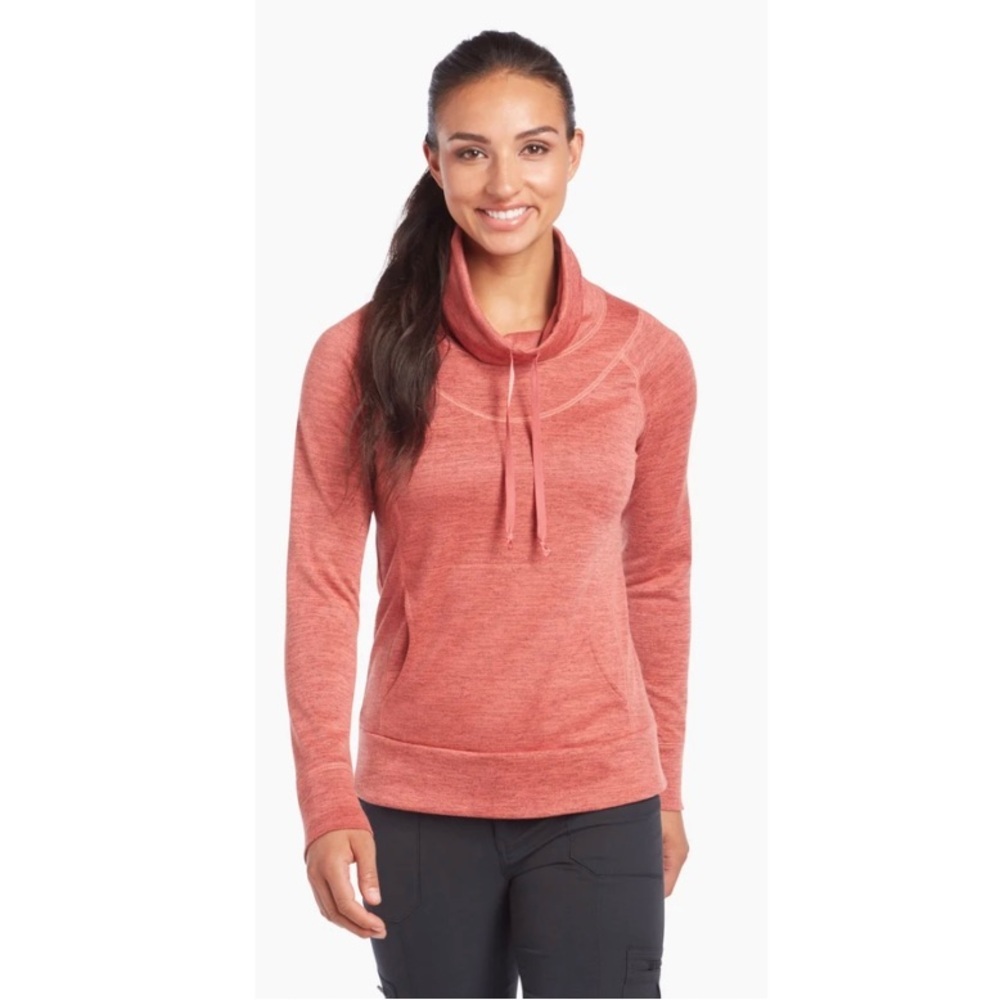 Kuhl Lea Pullover Cowl Neck Sweatshirt Outdoor Athletic Red XS
